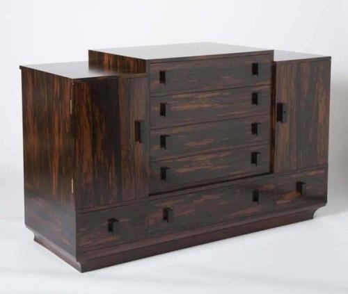 Art Deco coromandel wood side cabinet by Serge Chermayeff for Waring and Gillows, England circa 1930
