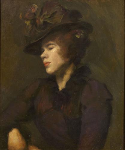 Portrait of Ida John, née Nettleship by Sir William Rothenstein N.E.A.C.  circa 1900