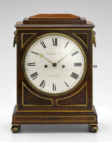 Chisholm & Co, London, Regency rosewood and brass mounted bracket clock