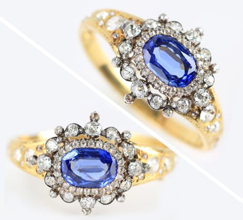 Victorian gold emerald and diamond bangle