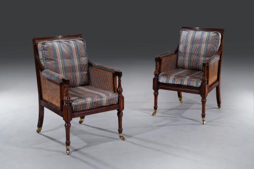 Pair of Regency Bergère Chairs