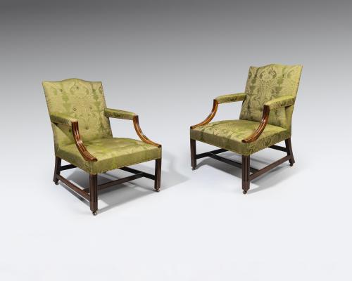 18th century pair of Gainsborough chairs